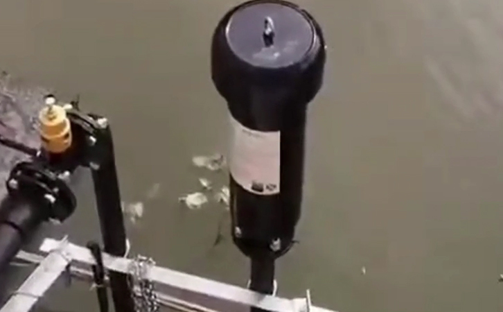 蘇州市政水生態(tài)治理開機現(xiàn)場實拍風機位置